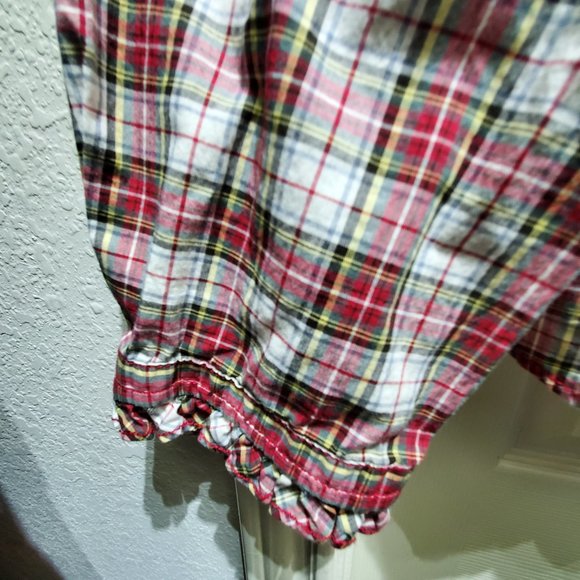 TOMMY HILFIGER Plaid Long-Sleeve Ruffled Button-Up Shirt, XXL - Picture 4 of 9